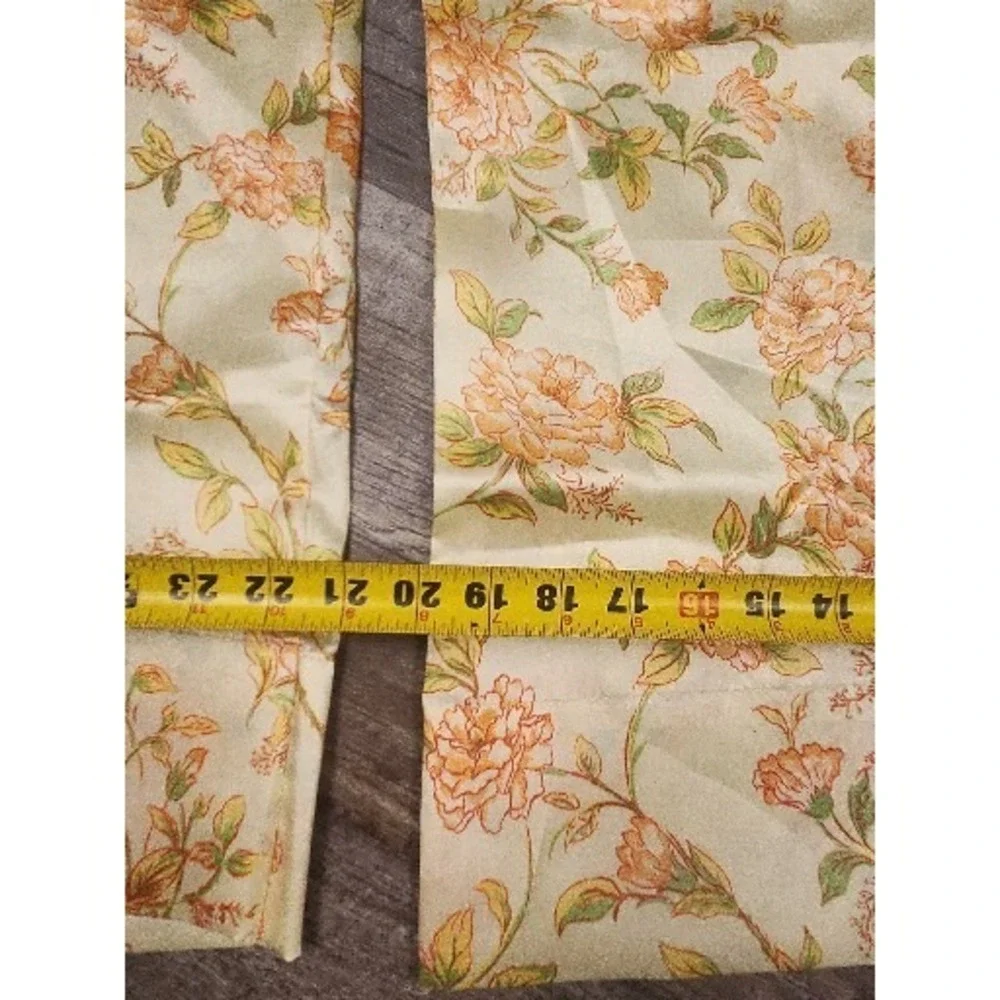 Vintage  Pillow Case Blossom‎ Satin Festival Yellow Gold Floral Excellent